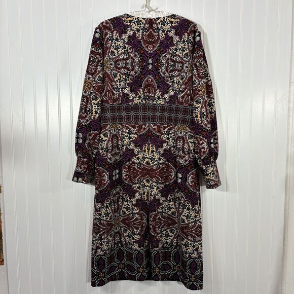 CHICO'S Womens Sz 3 (16/18) Multicolored Medallion Print Sheath Dress Lined Ikat - Picture 2 of 14